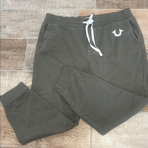 True Religion Men's Green Sweatpants Joggers Size 2XL